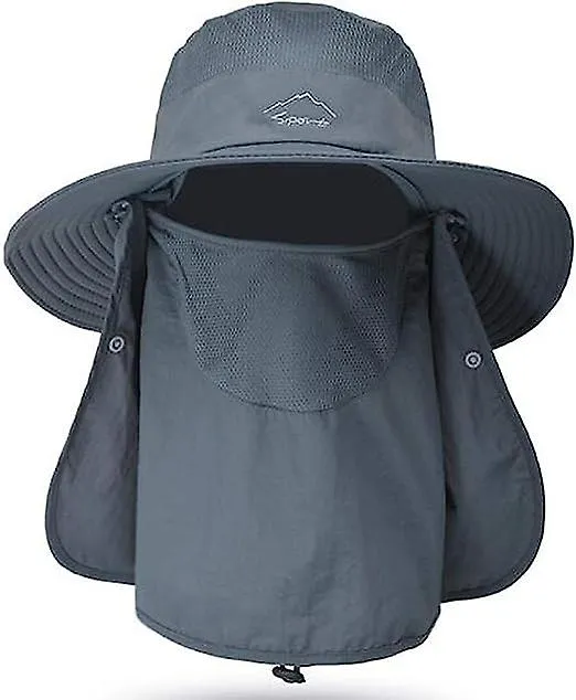 Fishing Hat For Men & Women, Outdoor Uv Sun Protection Wide Brim Hat With Face Cover & Neck Flap