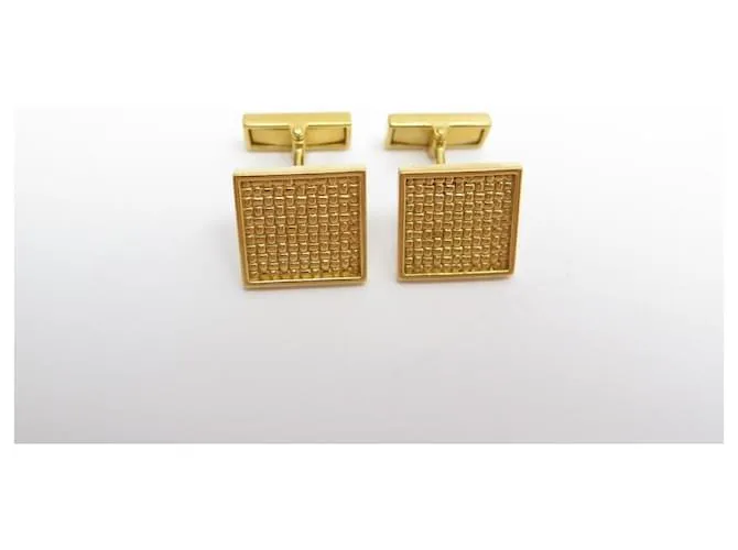 GEMELOS CUADRADOS DE ORO AMARILLO DE CARTIER 18K 13GEMELOS GR BOX ORO Dorado 