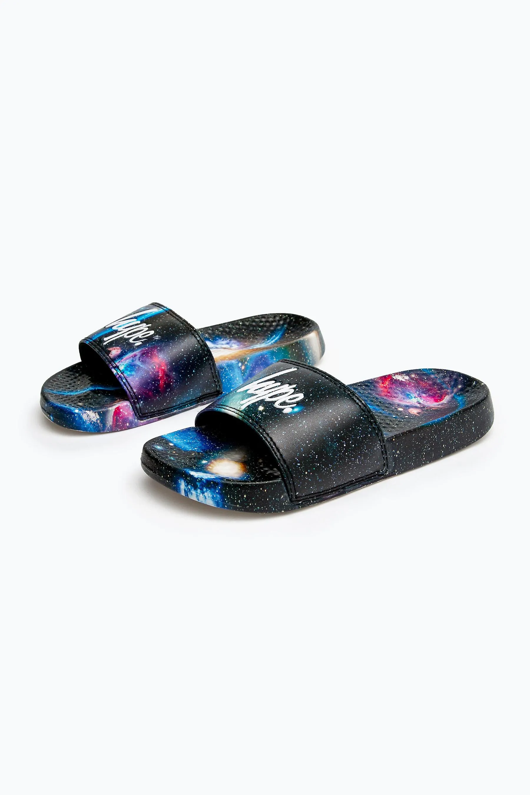 Hype kids unisex black odyssey script sliders