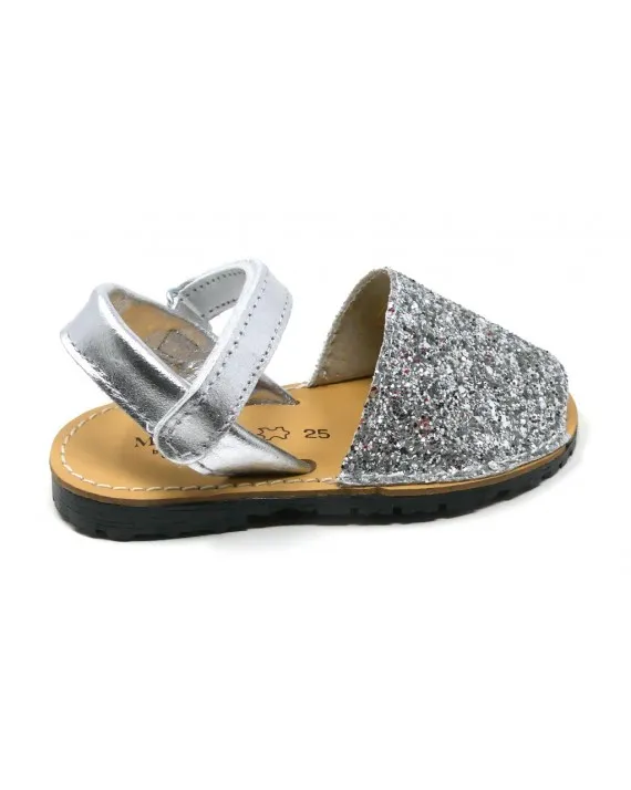 IBICENCA-MENORQUINA NIÑA PIEL GLITTER VELCRO 551