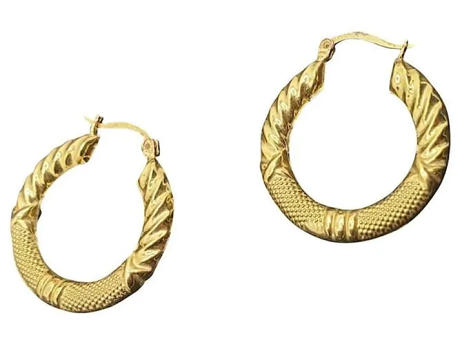 inconnue Pendientes de aro en oro amarillo 18Peso K 3.65 grs Dorado 