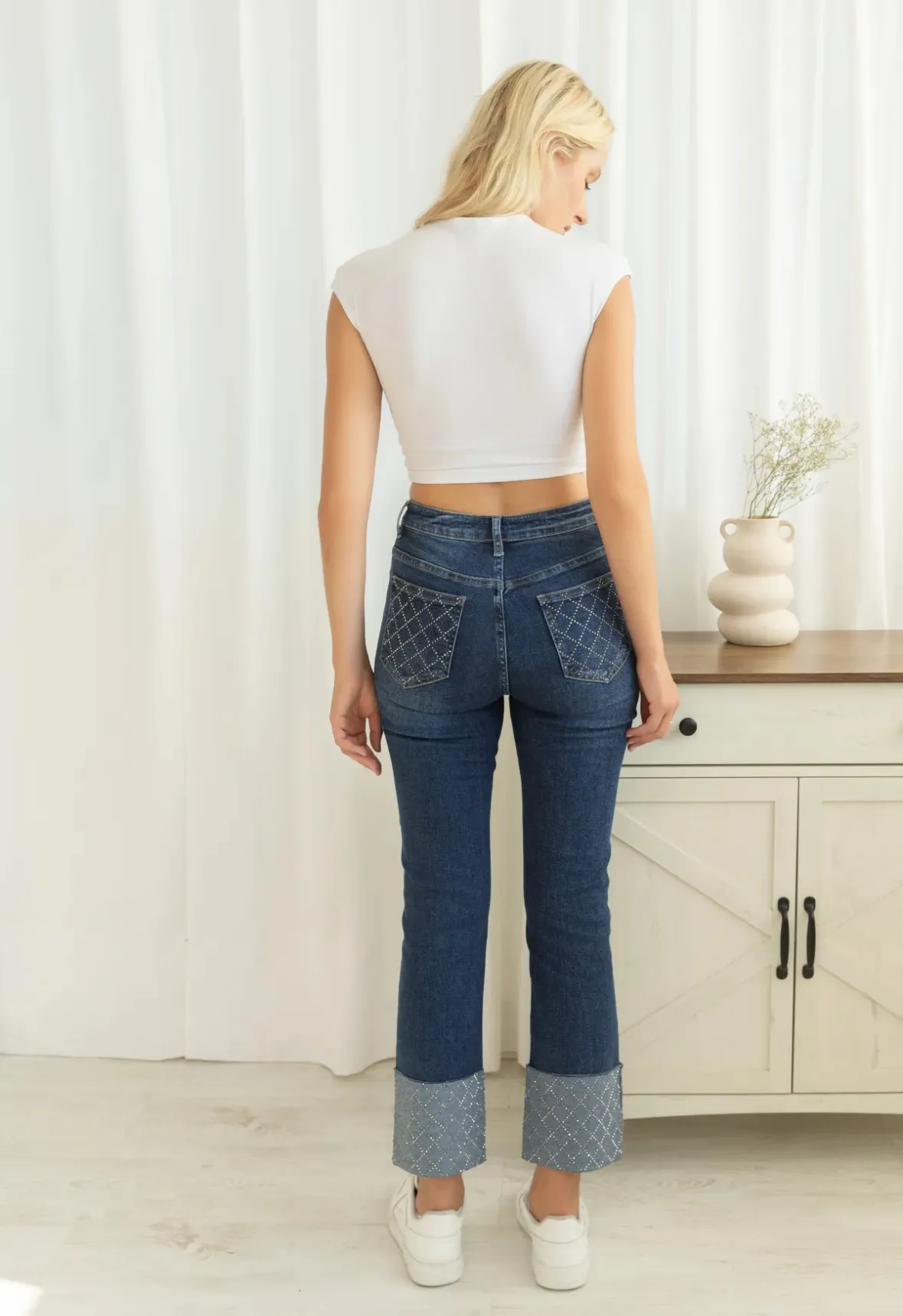 Jeans Strass Bajo Vuelta