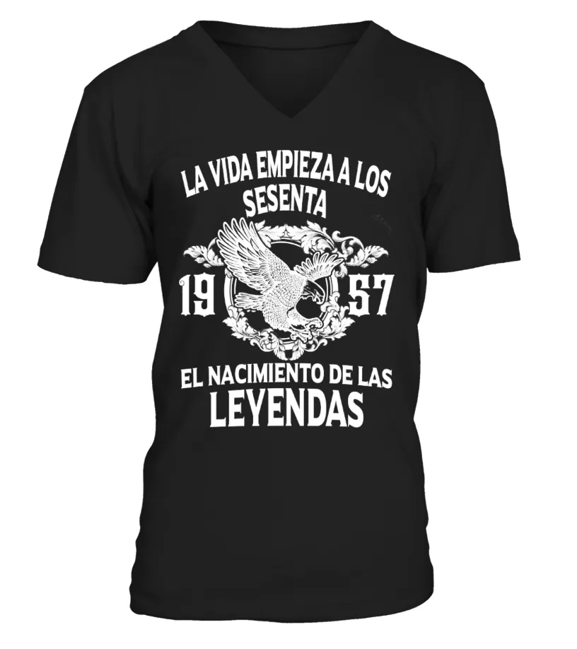 La vida empieza a los sesenta 1957 el nacimiento de las leyendas Camiseta cuello en V Unisex