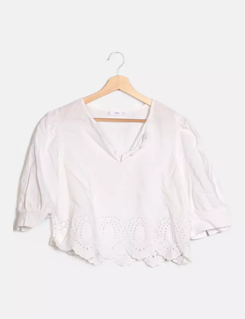 Mango Blusa blanca casual