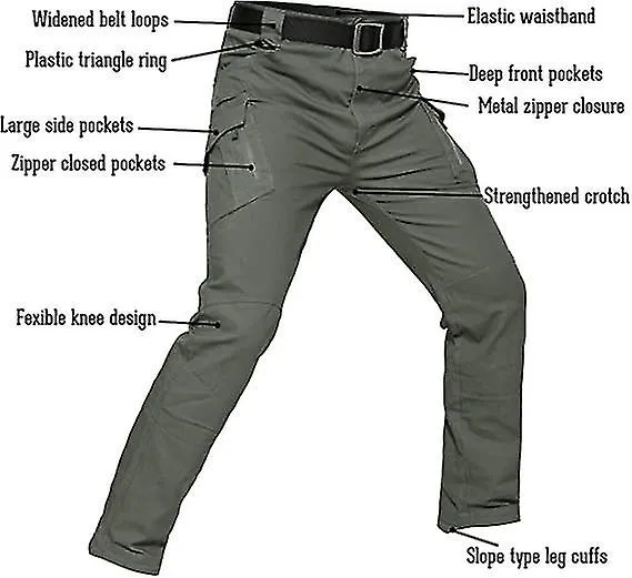 Men's Assault Tactical Pants Lightweight Cotton Outdoor Military Combat Cargo Trousers - Snngv