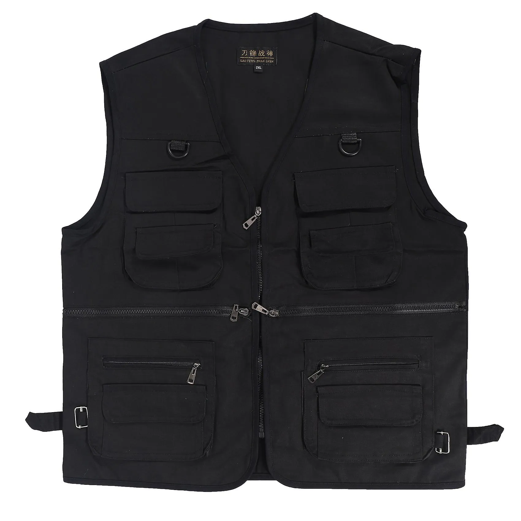 Men's Fishing Vest With Multi-pocket Zip For Photography / Hunting / Travel Outdoor Sport - Black