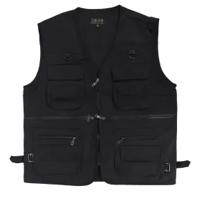 Men's Fishing Vest With Multi-pocket Zip For Photography / Hunting / Travel Outdoor Sport - Black