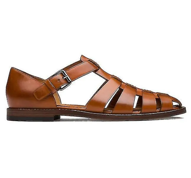 Men's Sport Sandals Closed Toe Outdoor Handmade Leather Sandal-