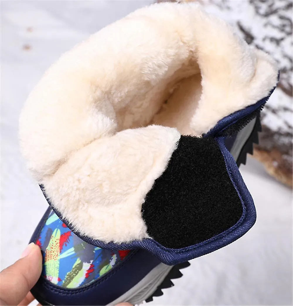 Miman Kids Winter Boots Waterproof Lightweight Kid Snow Boots With Fur Outdoor