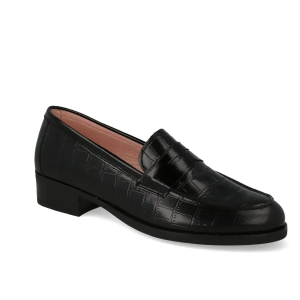 MOCASINES MUJER NEGROS PIEL MOD. ALASKA NEGRO