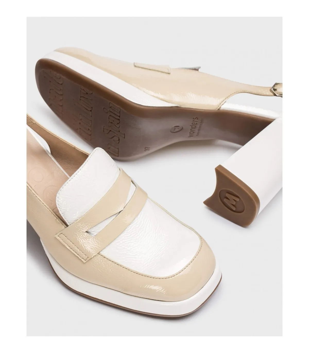 Mocasín Amelia bicolor Beige