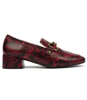 Mocasín serpiente roja para mujer