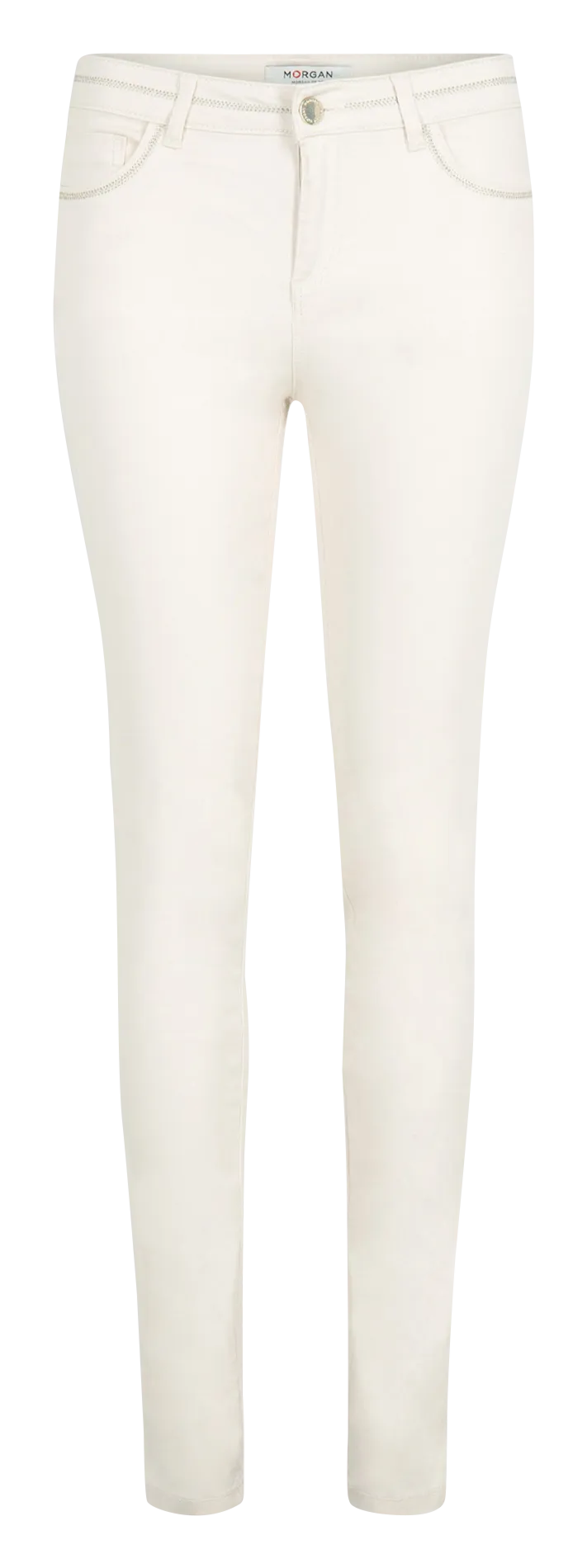 MORGAN PALY - Pantalón slim de mezcla de algodón en beige