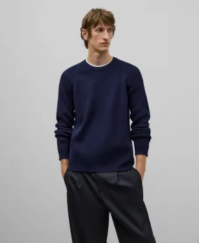 Navy blue cotton sweater man