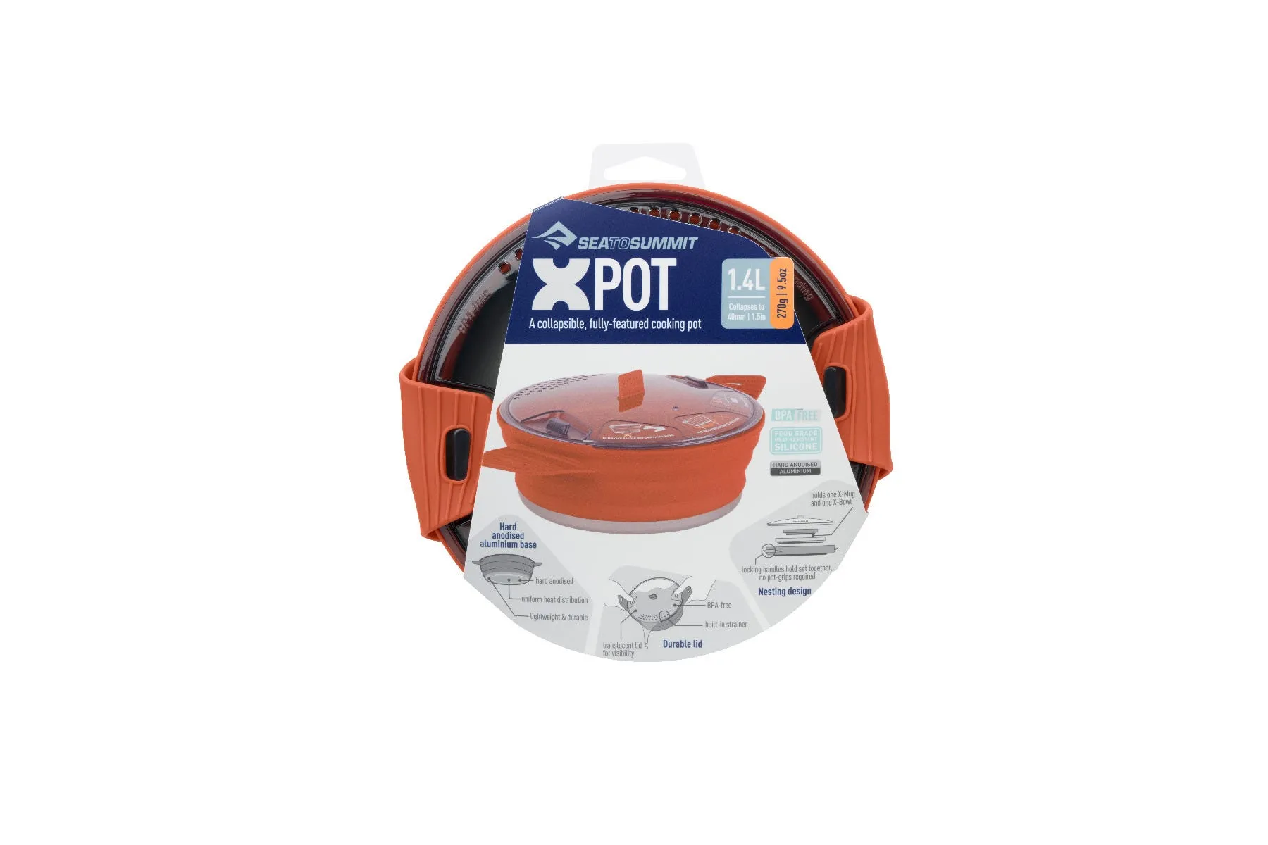 Olla Plegable Outdoor Sea To Summit X-Pot 1.4 L Rust Naranja