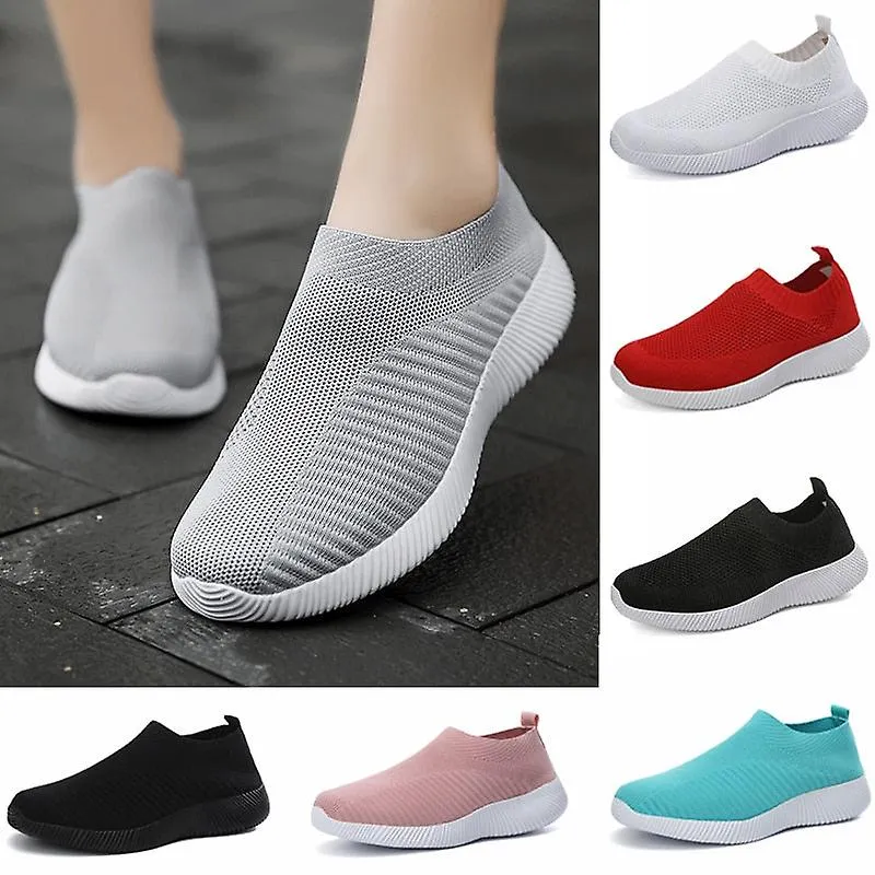 Outdoor Trainers Slip-on Lightweight Solid Color Gym Shoes Set - 3