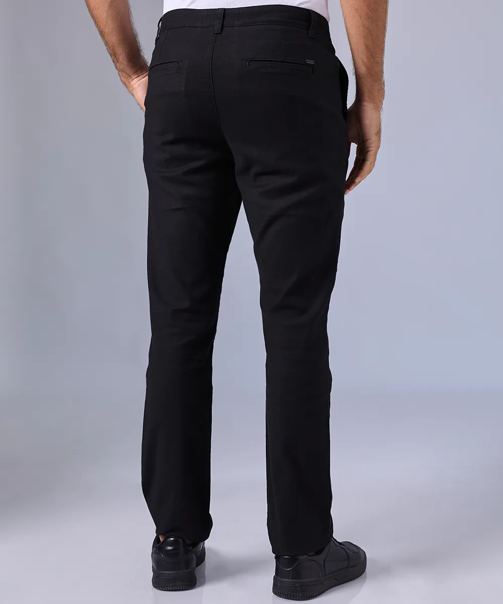 PANTALÓN BROOKEN CON PLIEGUES SLIM FIT NEGRO OI24