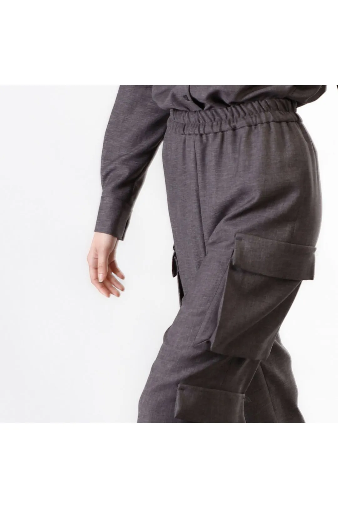 pantalón cargo con puño y cintura elástica anthracite