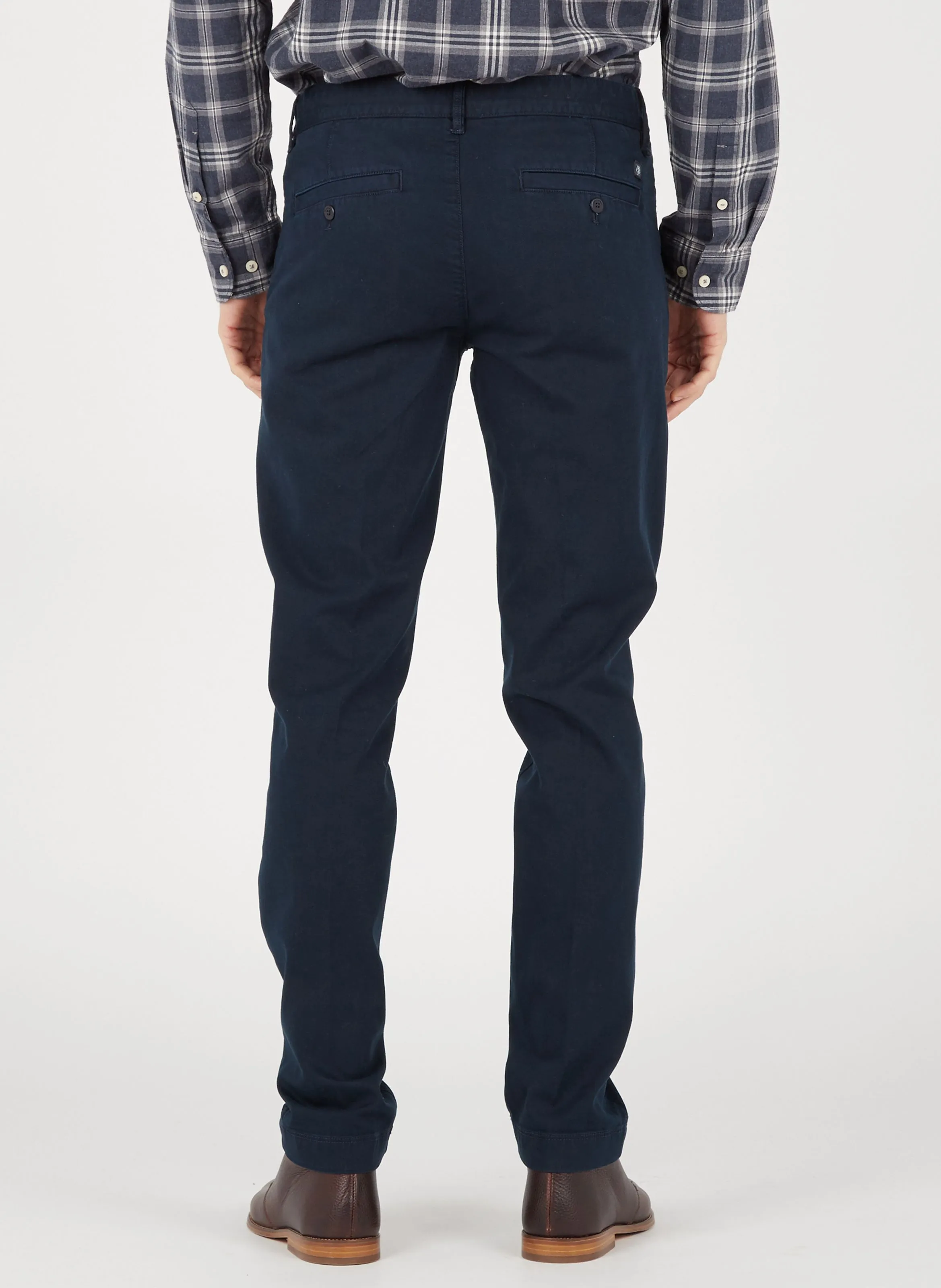 Pantalón chino slim fit de mezcla de algodón en azul