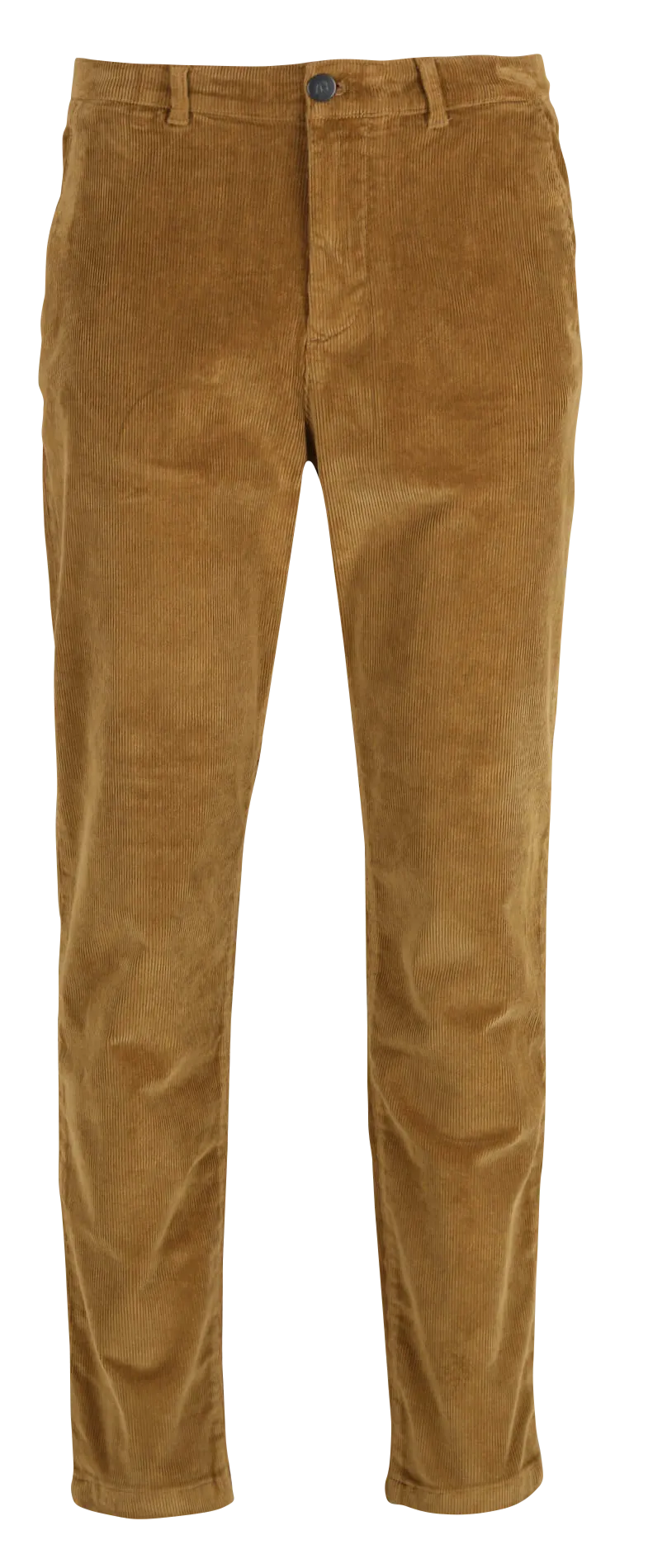 Pantalón slim de pana y mezcla de algodón en marron