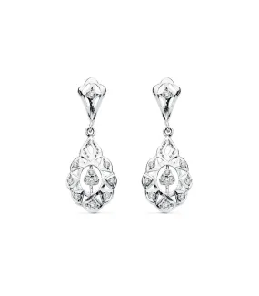 Pendientes Alhambra Oro blanco 18k Lapidados