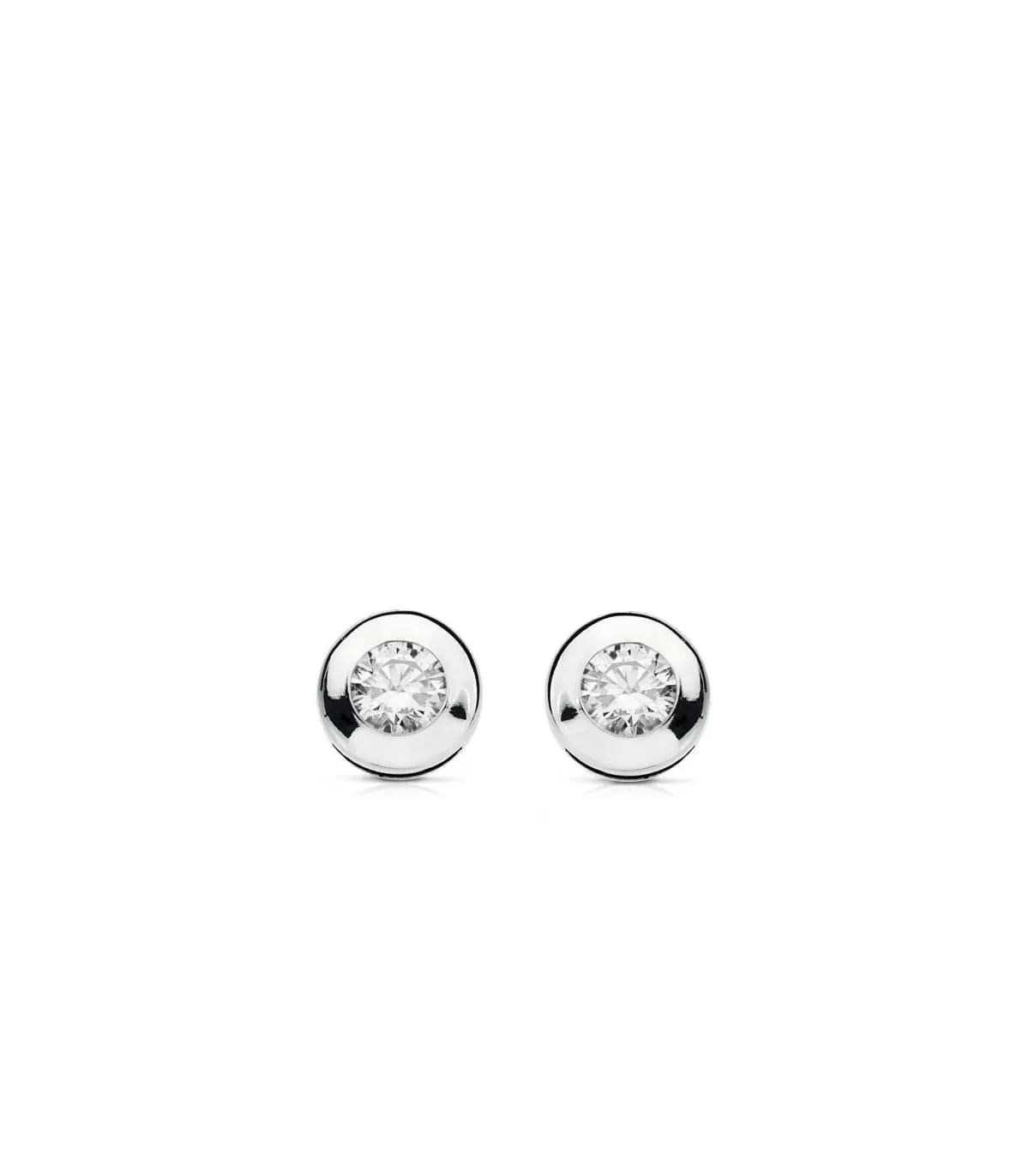 Pendientes oro blanco Mercedes 7 mm 18 Ktes