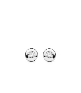 Pendientes oro blanco Mercedes 7 mm 18 Ktes