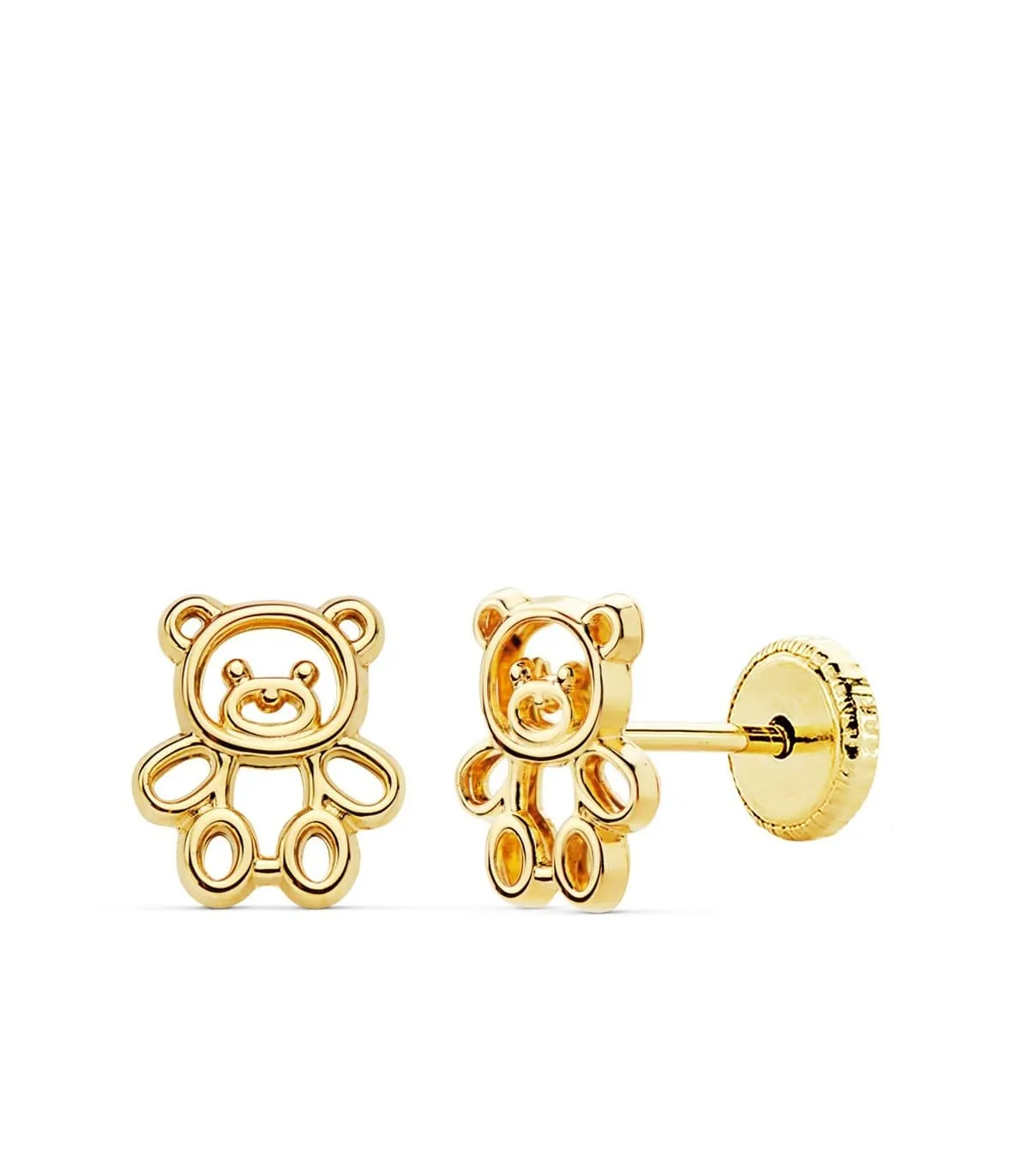 Pendientes Osito Oro Amarillo 18K 7mm