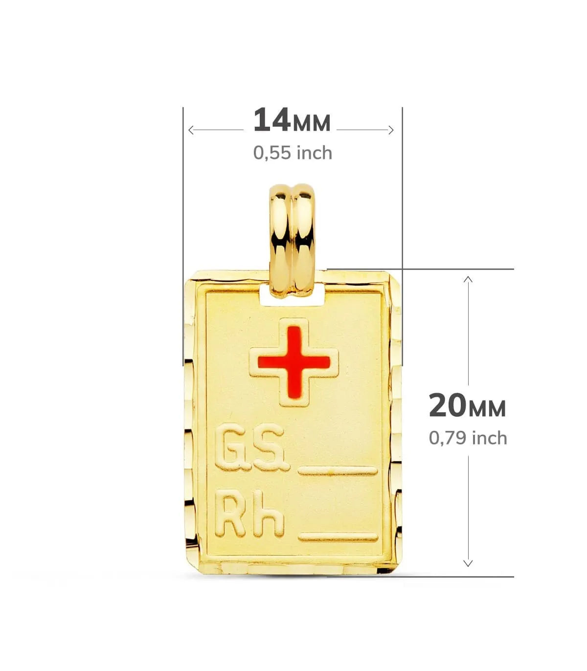 Placa RH Oro Amarillo 18 Ktes 20 mm