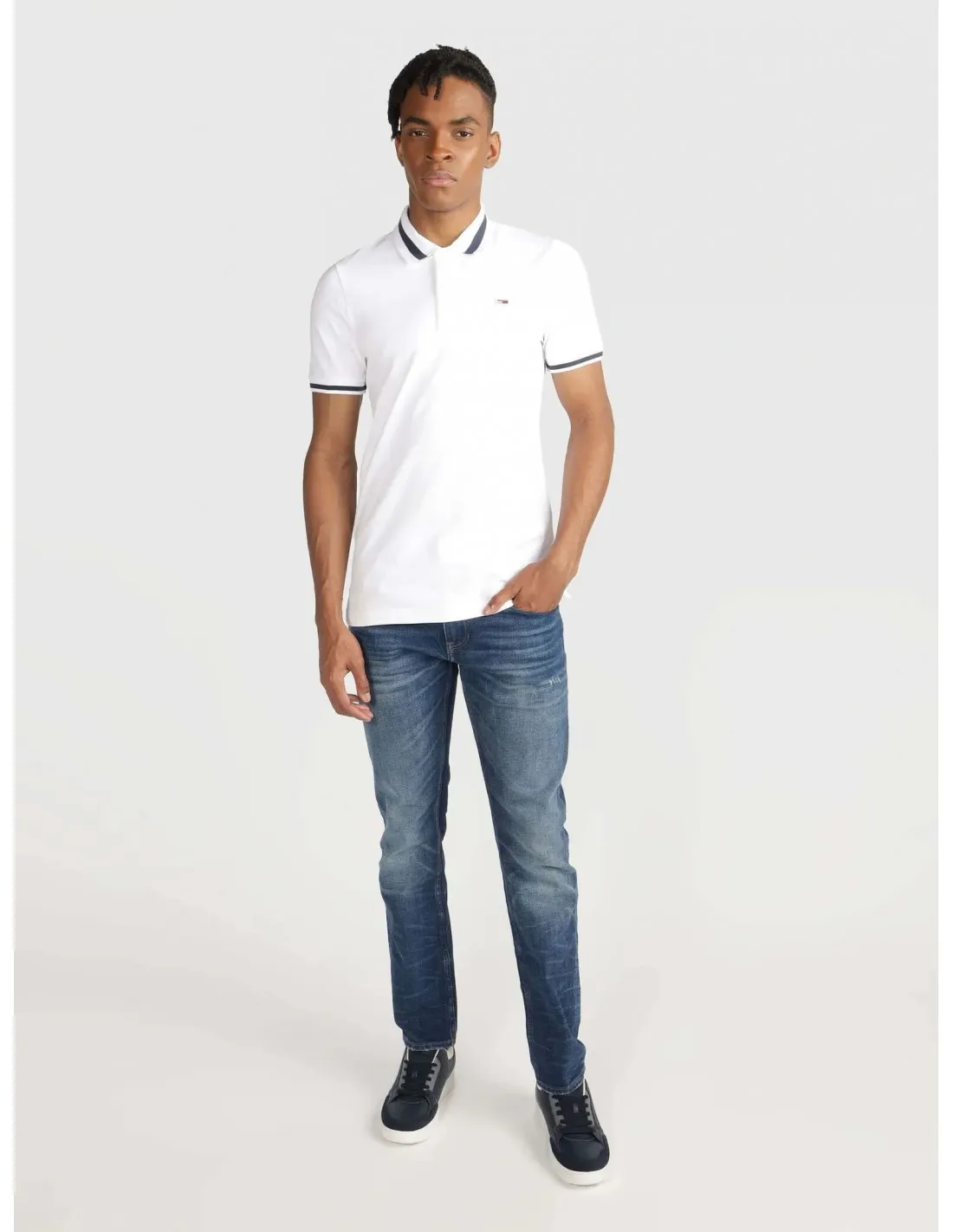 Polo elástico de corte slim de hombre de Tommy Jeans