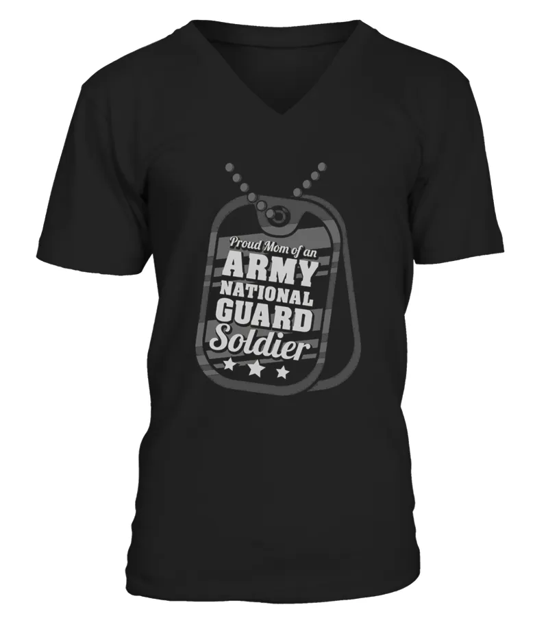 Proud Mom Of Army National Guard Soldier Women Gift T Shirt Camiseta cuello en V Unisex