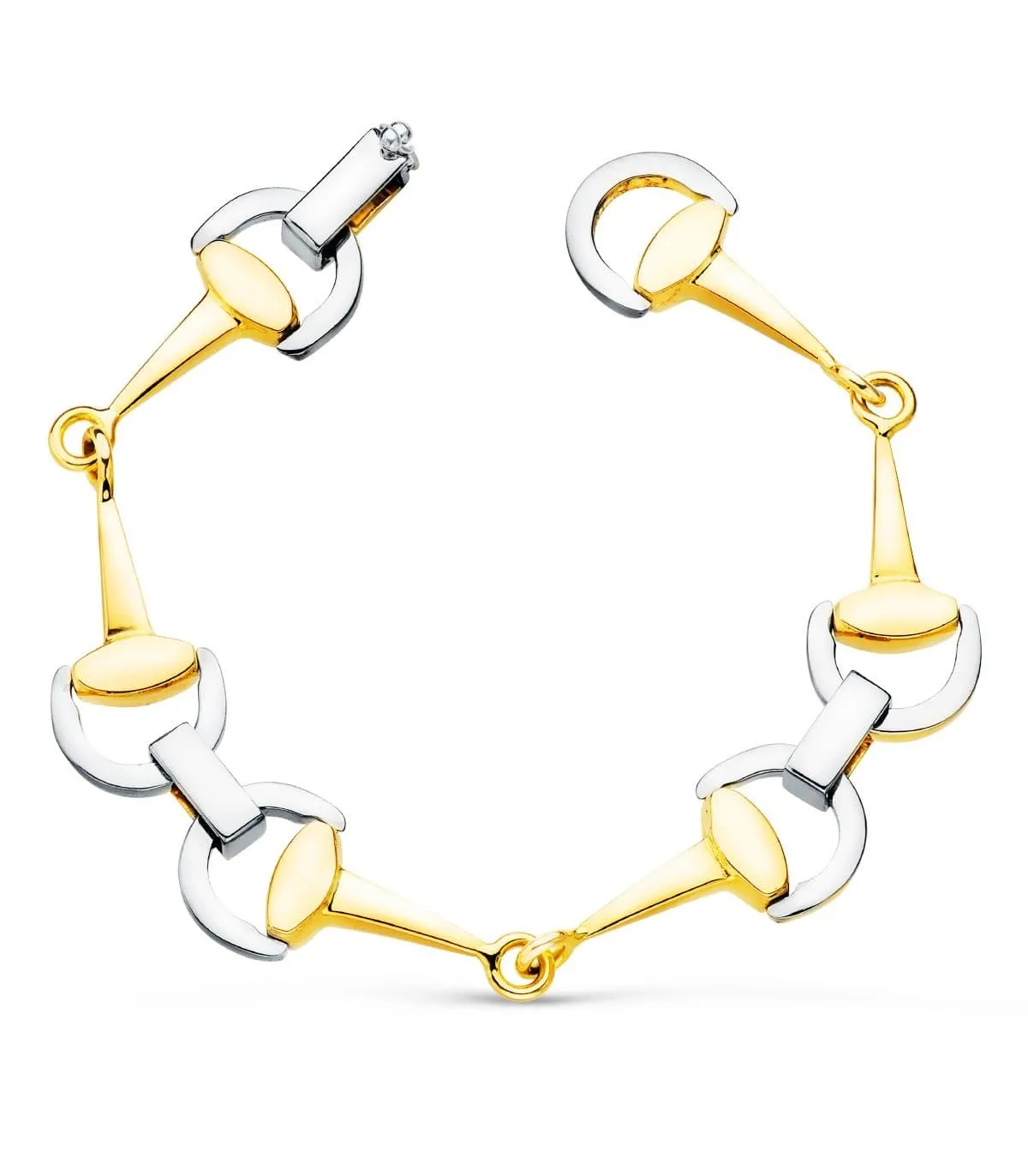 Pulsera Mujer Estribos Oro Bicolor 18K