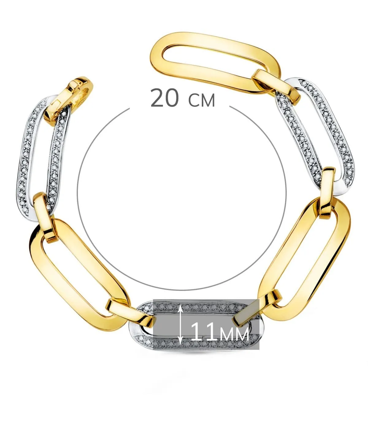 Pulsera Mujer Oro Bicolor 18K Chain