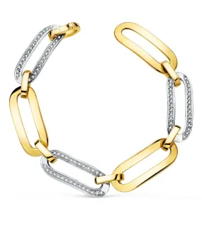 Pulsera Mujer Oro Bicolor 18K Chain