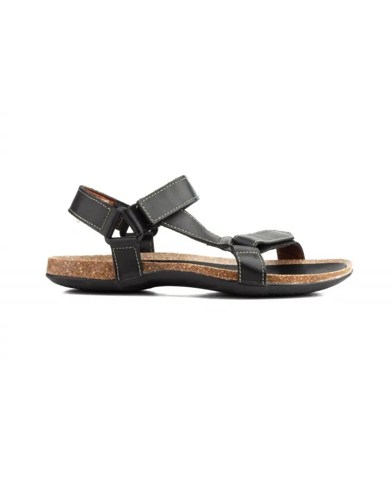 Sandalias Hombre Piel Negro Marrón Velcro