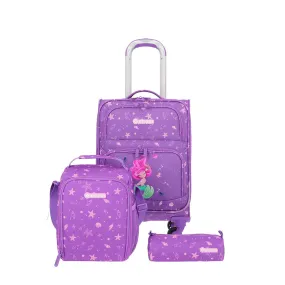 Set mochila con ruedas escolar Speedy Mermaid morada 3 piezas