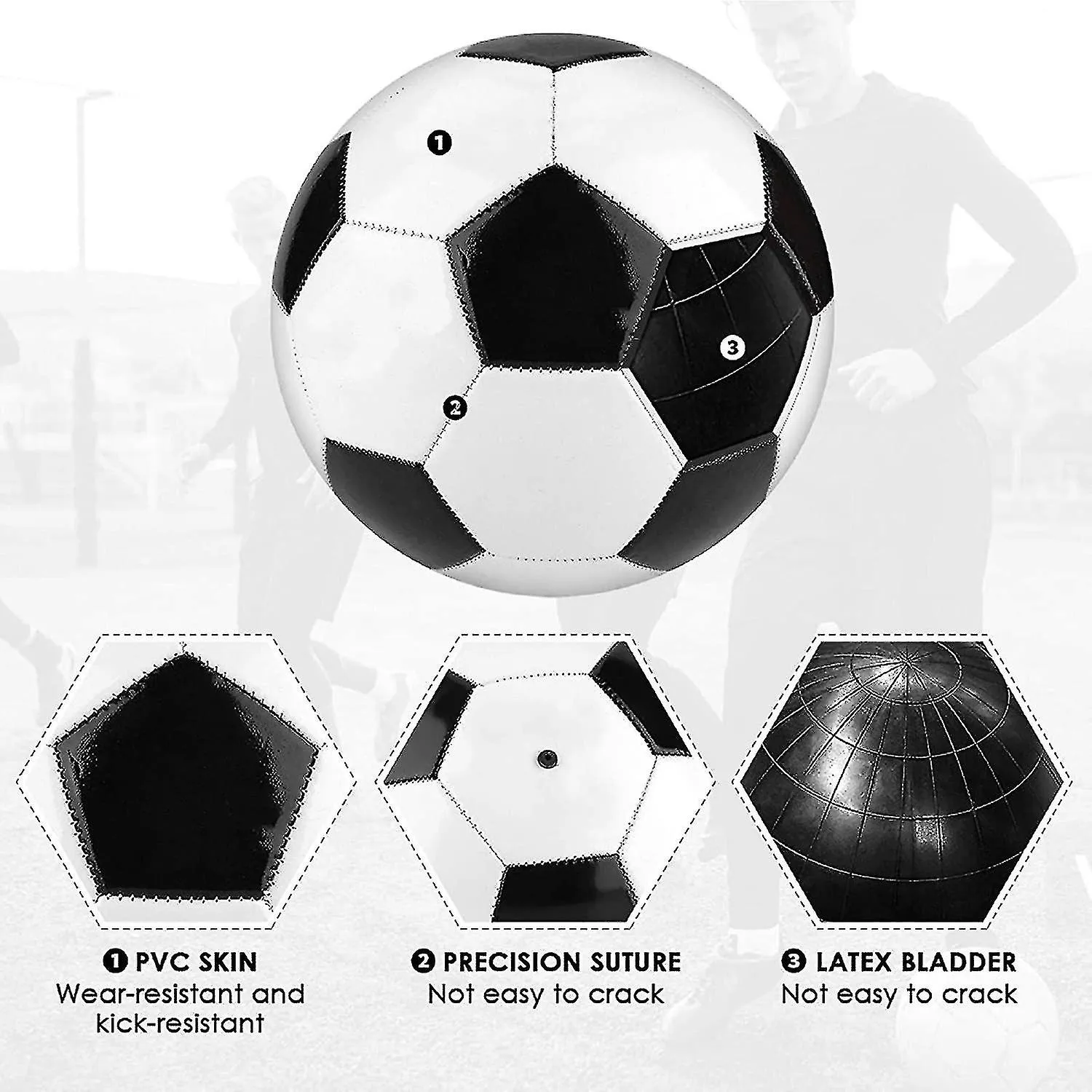 Soccer Training Balls, Size 5 Black And White Soccer Ball, Indoor And Outdoor-xinhan