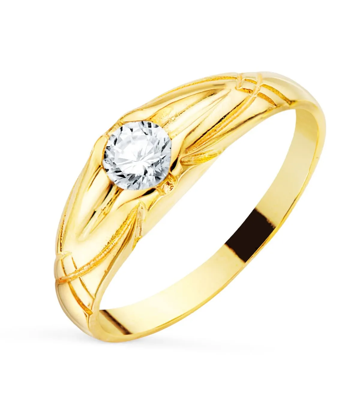 Solitario hombre Arthur Amarillo Oro 18K