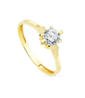 Solitario Mujer Oro Amarillo 18K Vals