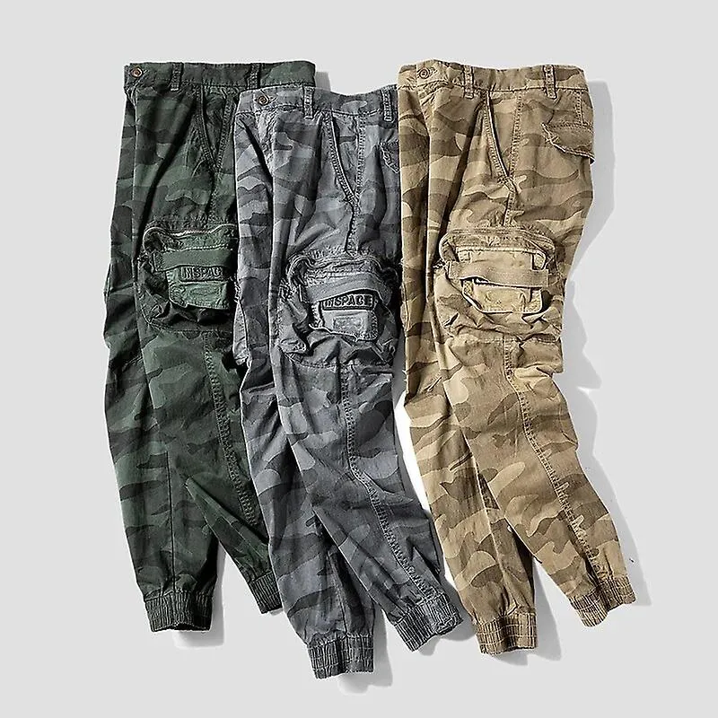 Spring Autumn Men Camouflage Cargo Pants Men Multi Pockets Army Cotton Tactical Trousers Outdoor Quick Dry Joggers Trousers Male