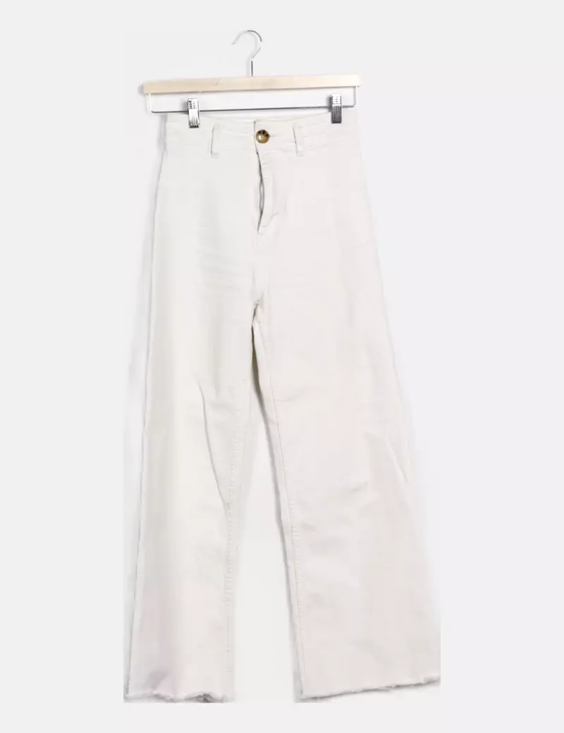 Stradivarius Pantalón blanco básico