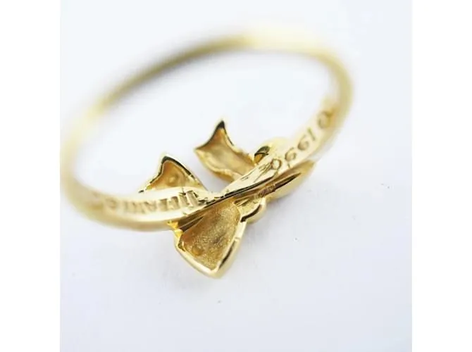 Tiffany & Co Anillo de banda en oro amarillo K18YG Tiffany Ribbon 