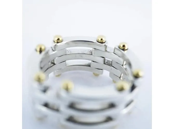 Tiffany & Co Anillo Tiffany Ring Gate K18YG de oro amarillo y banda de plata 