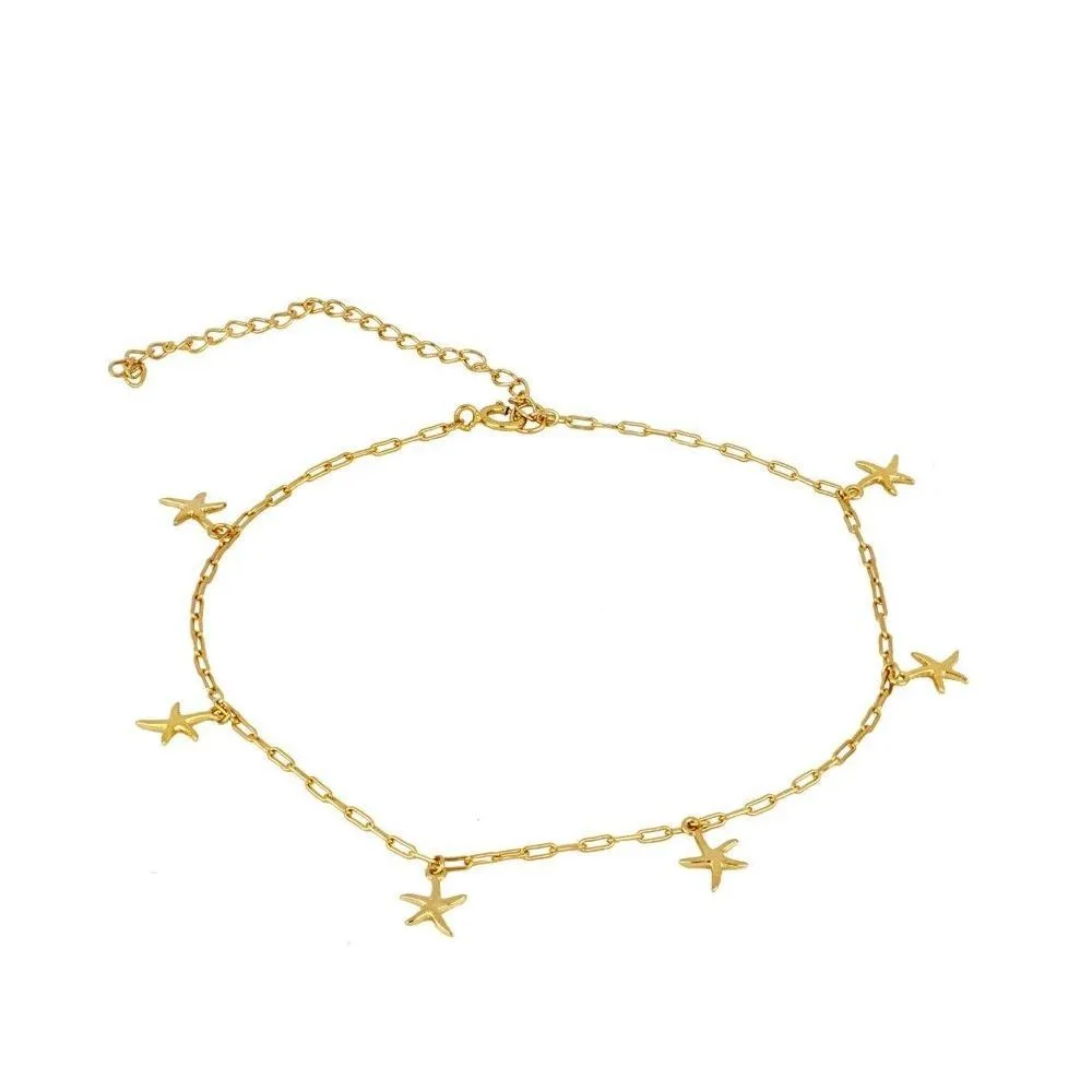 Tobillera Starfish Oro