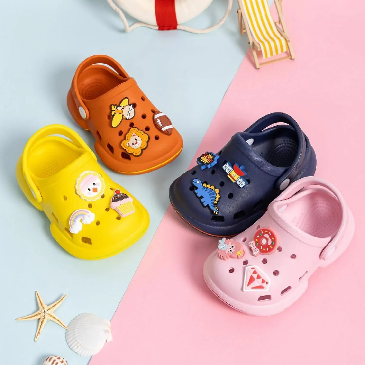 Toddler Kids Boys Girls Cute Garden Clogs Water Sandals Slip On Shoes Slipper Slides Lightweight Outdoor Summer Infant Children 