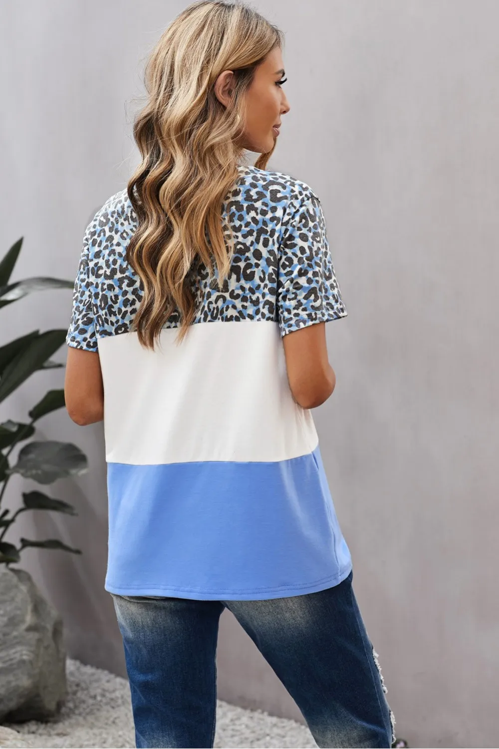 Top casual azul