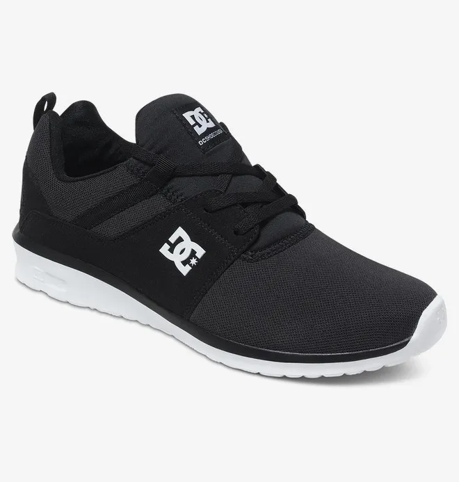 Zapatillas malla y ante DC SHOES para hombre HEATHROW BLACK/WHITE (bkw) Ref. ADYS700071  Negra y blanca