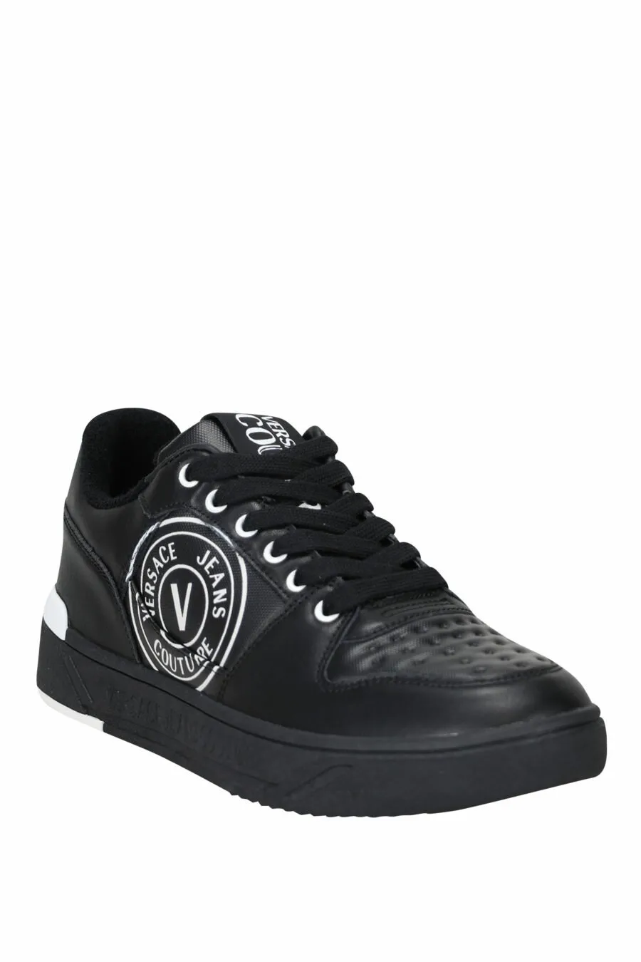 Zapatillas negras con blanco y logo circular