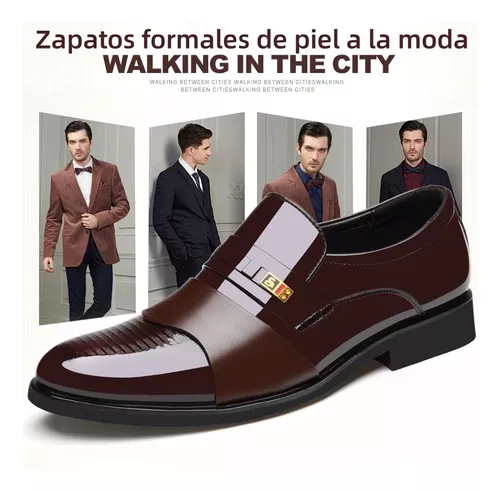 Zapatos De Vestir Para Caballero Negro Marrón Moda Negocios 